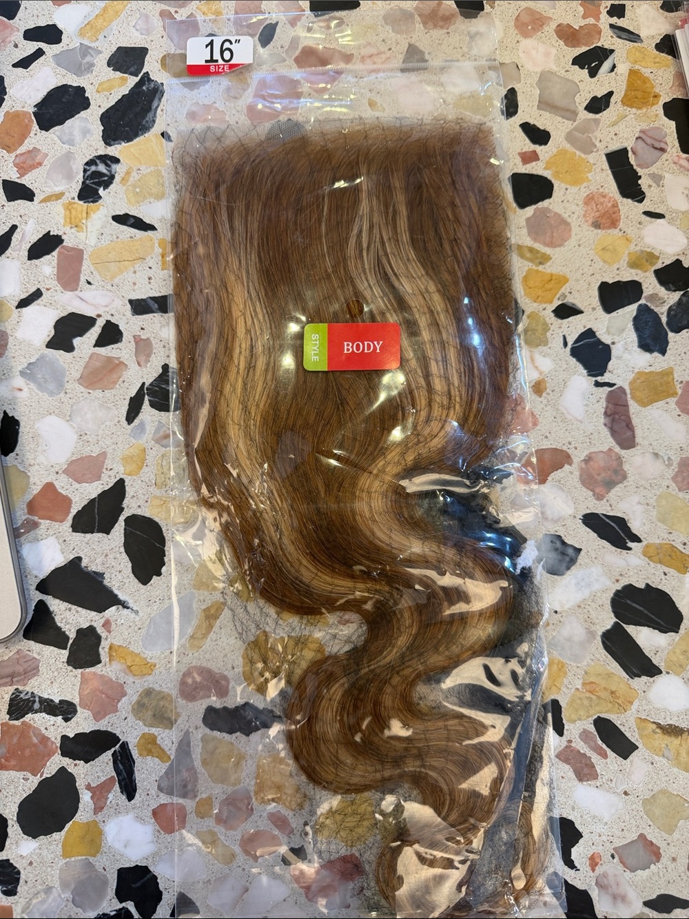 16" Body Wave Human Hair Extension - Light Brown